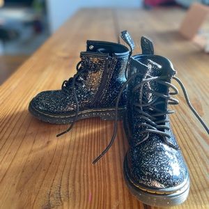 Doc Marten Toddler Glitter Black Boots- Size 9